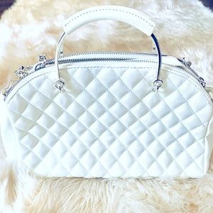 Like new Charles & Keith quilted white crossbody bag
